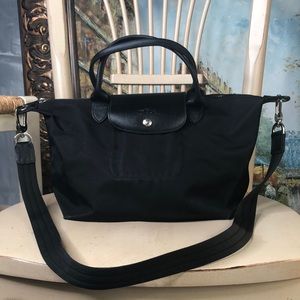 Used Black Longchamp crossbody bag